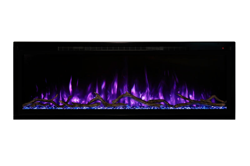 Modern Flames Allwood Fireplace Media Wall in Weathered Walnut | 60'' Spectrum Electric Fireplace