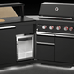 Forno All'Aperto 99,600 BTU BBQ with 5 Stainless-Steel Burners with Infrared Burners & Side Burner, Sink Module with Black Sintered Stone Countertops, Plancha, Gas Pizza Oven, Bar & Beverage Center