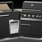 Forno All'Aperto 87,600 BTU BBQ with 4 Stainless-Steel Burners with Infrared Burners & Side Burner, Sink Module with Black Sintered Stone Countertops, Gaz Pizza Oven, Bar & Beverage Center