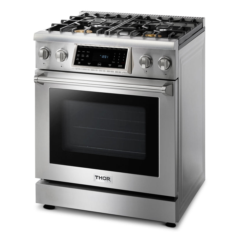 Thor Kitchen 30" Gas Range with 4.55 Cu. Ft. Self-Cleaning Oven and Tilt Panel in Stainless Steel TRG3001