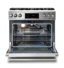 Thor Kitchen 36" Gas Range with 6.0 Cu. Ft. Self-Cleaning Oven, Air Fryer, Tilt Panel in Stainless Steel TRG3601