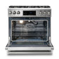 Thor Kitchen 36" Gas Range with 6.0 Cu. Ft. Self-Cleaning Oven, Air Fryer, Tilt Panel in Stainless Steel TRG3601