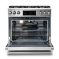 Thor Kitchen 36" Gas Range with 6.0 Cu. Ft. Self-Cleaning Oven, Air Fryer, Tilt Panel in Stainless Steel TRG3601