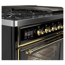 ILVE Majestic II 48 Inch Dual Fuel Range, Double Oven, 8 Burners & Griddle UM12FDNS3
