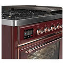 ILVE Majestic II 48 Inch Dual Fuel Range, Double Oven, 8 Burners & Griddle UM12FDNS3