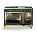 ILVE Majestic II 48 Inch Dual Fuel Range, Double Oven, 8 Burners & Griddle UM12FDNS3