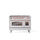 ILVE Nostalgie 48" Dual Fuel Range with 5 Sealed Burners Griddle French Top Triple Glass Door - UP48FSNMP
