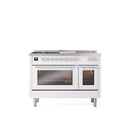 ILVE Professional Plus II 48" Dual Fuel Range with 5 Sealed Burners Griddle French Top Triple Glass Door - UP48FSWMP
