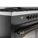 ILVE Nostalgie 60" Dual Fuel Range with 9 Sealed Burners Griddle Triple Glass Door - UP60FNMP