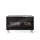 ILVE Nostalgie 60" Dual Fuel Range with 9 Sealed Burners Griddle Triple Glass Door - UP60FNMP