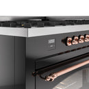 ILVE Nostalgie 60" Dual Fuel Range with 9 Sealed Burners Griddle Triple Glass Door - UP60FNMP