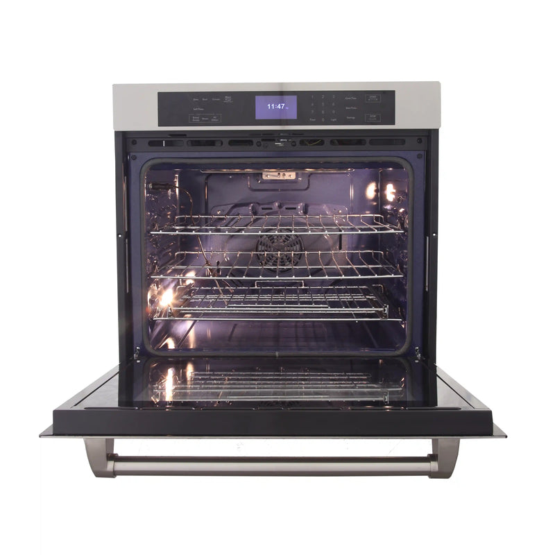 Kucht 30-Inch Single Electric Wall Oven with True Convection and Self-Cleaning in Stainless Steel (KWO310)