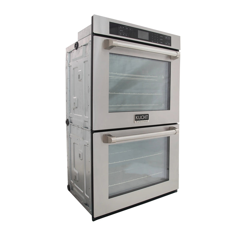 Kucht 30-Inch 10 cu. ft. Double Electric Wall Oven with True Convection and Self-Cleaning in Stainless Steel (KWO620)