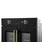 FORNO Asti 30-Inch French Door Electric Wall Oven in Black/White with Antique Brass Trim