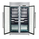 FORNO Abruzzo 48-Inch Dual Zone Wine Cooler with 102 Bottles, 24 Cu. Ft., Green Acrylic Holders & Black Shelves FWCDR6610-48S