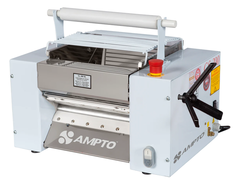 AMPTO Dough Roller & Sheeter table top. 12'' roll width. 4.5 lbs dough capacity. 66 rpm