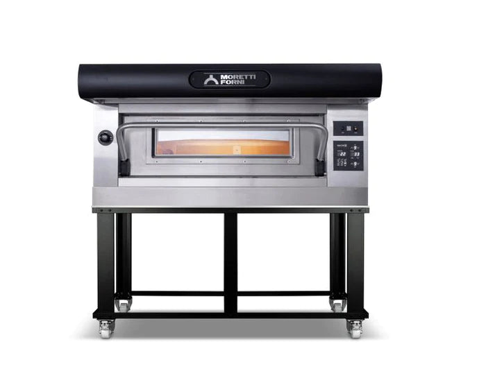 AMPTO Electric Pizza Oven Amalfi 26'' x 41'' x 7'' (Chamber) 208/240/60/3 - 1 Deck with tray guide base