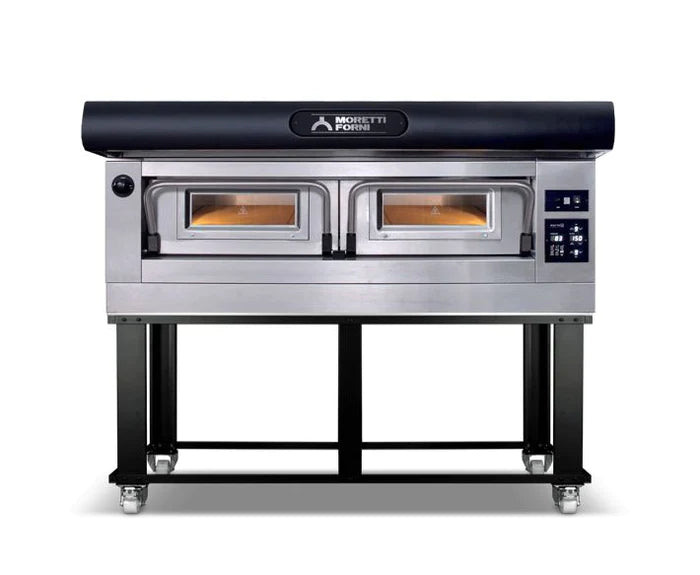 AMPTO Electric Pizza Oven P120 49'' x 26'' x 7'' (Chamber) 208/240/60/3 - 1 Deck with tray guide base