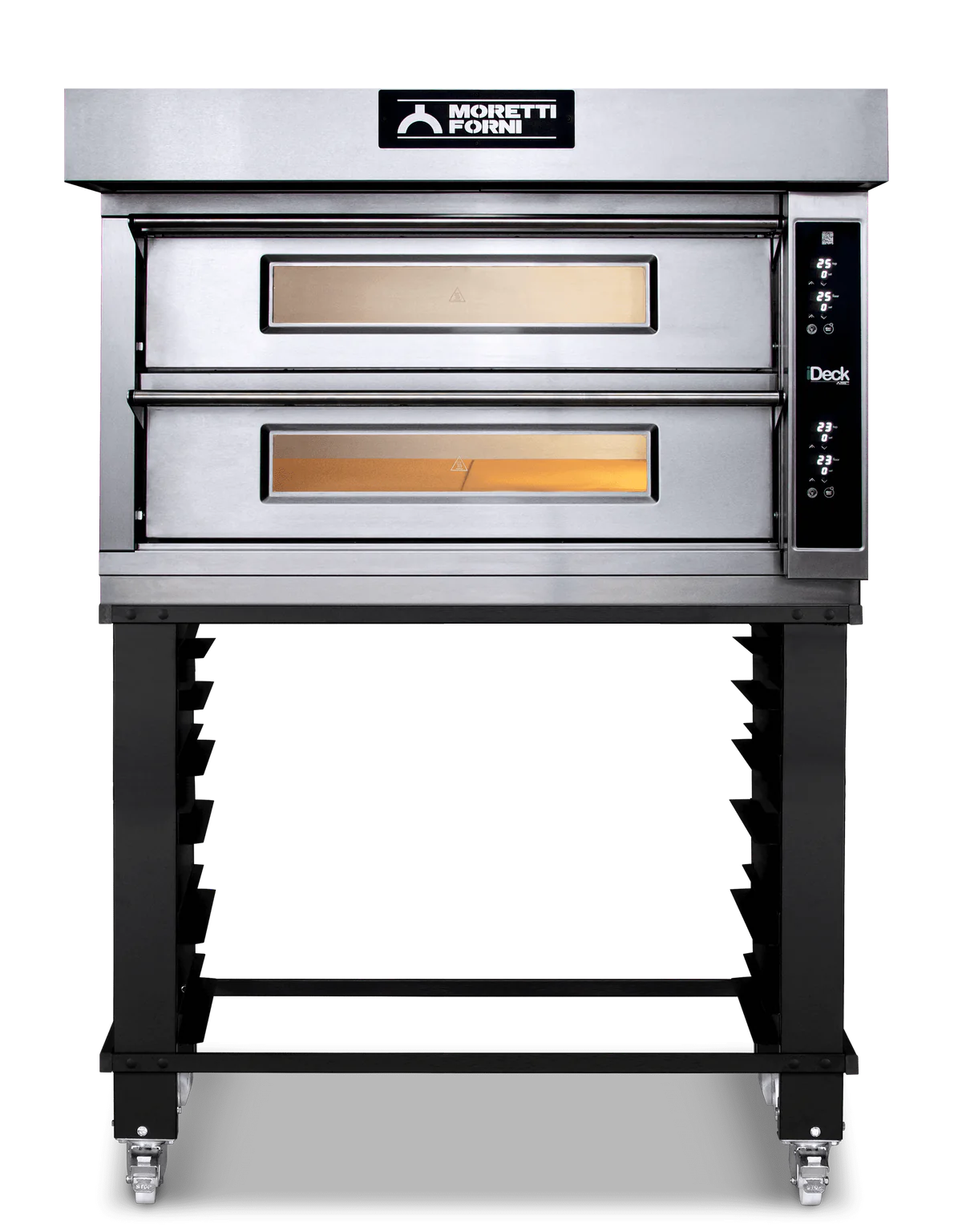 AMPTO iDeck electronic Control Electric Pizza Oven 41"W x 41"D chamber. 2 Deck