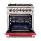 FORNO Capriasca - Titanium Professional 30" Freestanding Colored Door Gas Range FFSGS6260-30