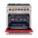 FORNO Capriasca - Titanium Professional 30" Freestanding Colored Door Gas Range FFSGS6260-30 - PrimeFair