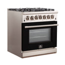 FORNO Capriasca - Titanium Professional 30" Freestanding Colored Door Gas Range FFSGS6260-30 - PrimeFair