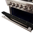 FORNO Capriasca - Titanium Professional 30" Freestanding Colored Door Gas Range FFSGS6260-30 - PrimeFair