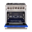 FORNO Capriasca - Titanium Professional 30" Freestanding Colored Door Gas Range FFSGS6260-30 - PrimeFair