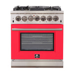 FORNO Capriasca - Titanium Professional 30" Freestanding Colored Door Gas Range FFSGS6260-30