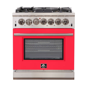 FORNO Capriasca - Titanium Professional 30" Freestanding Colored Door Gas Range FFSGS6260-30