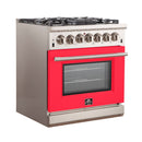 FORNO Capriasca - Titanium Professional 30" Freestanding Colored Door Gas Range FFSGS6260-30 - PrimeFair