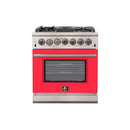 FORNO Capriasca - Titanium Professional 30" Freestanding Colored Door Gas Range FFSGS6260-30WHT