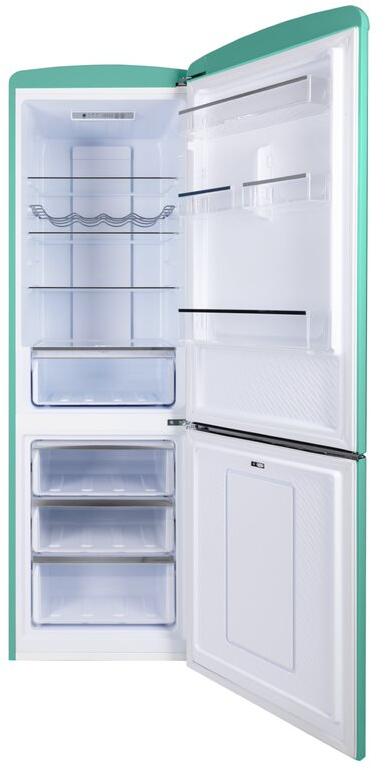 Forte 450 Series 24-Inch 11.65 Cu. Ft. Counter Depth Freestanding Bottom Freezer Refrigerator in Teal (F12BFRES450RTL)