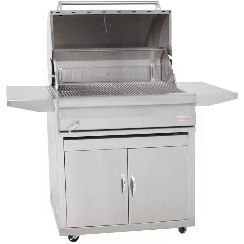 Blaze 32" Built-In Stainless Steel Charcoal Grill With Adjustable Charcoal Tray