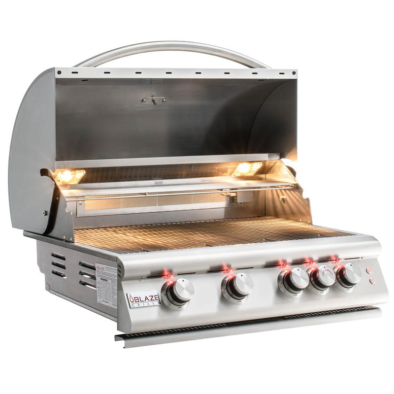 Blaze Grill Package - Premium LTE 32-Inch 4-Burner Built-In Natural Gas Grill and Side Burner in Stainless Steel
