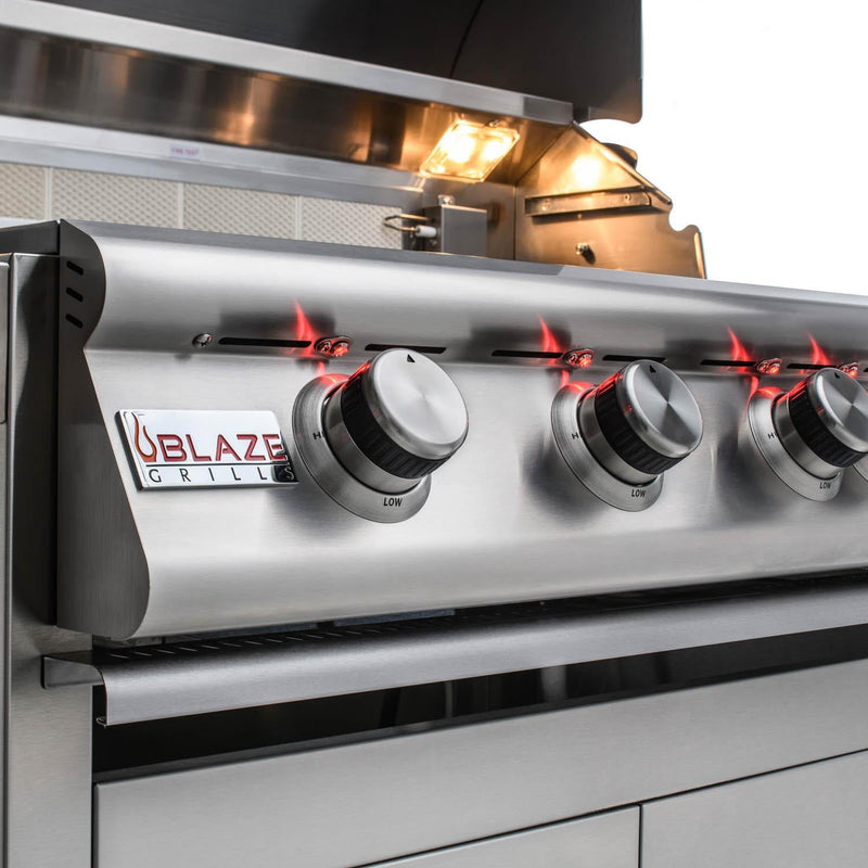 Blaze Grill Package - Premium LTE 32-Inch 4-Burner Built-In Natural Gas Grill, Double Side Burner and Griddle in Stainless Steel