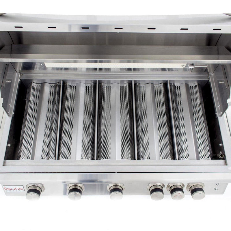 Blaze Grill Package - Premium LTE 40-Inch 5-Burner Built-In Natural Gas Grill, Double Side Burner and Beverage Center in Stainless Steel