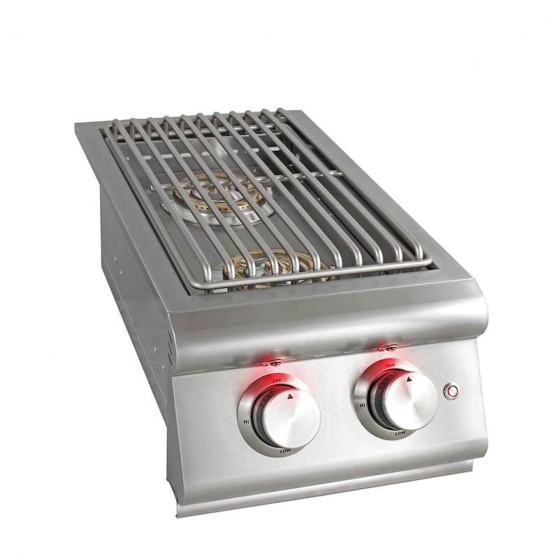 Blaze Premium LTE Built-In Natural Gas Stainless Steel Double Side Burner With Lid (BLZ-SB2LTE-NG)