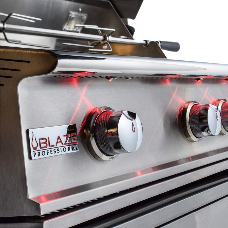 Blaze Professional LUX 44" 4-Burner Freestanding Natural Gas Grill With Rear Infrared Burner