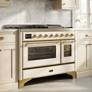 ILVE Majestic II 48 Inch Dual Fuel Range, Double Oven, 8 Burners & Griddle UM12FDNS3