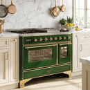 ILVE Majestic II 48 Inch Dual Fuel Range, Double Oven, 8 Burners & Griddle UM12FDNS3