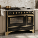 ILVE Majestic II 48 Inch Dual Fuel Range, Double Oven, 8 Burners & Griddle UM12FDNS3