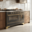 ILVE Majestic II 48 Inch Dual Fuel Range, Double Oven, 8 Burners & Griddle UM12FDNS3