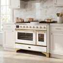 ILVE Majestic II 48 Inch Dual Fuel Range, Double Oven, 8 Burners & Griddle UM12FDNS3