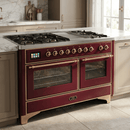 ILVE Majestic II 48 Inch Dual Fuel Range, Double Oven, 8 Burners & Griddle UM12FDNS3