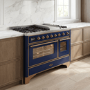 ILVE Majestic II 48 Inch Dual Fuel Range, Double Oven, 8 Burners & Griddle UM12FDNS3