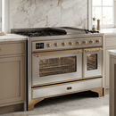 ILVE Majestic II 48 Inch Dual Fuel Range, Double Oven, 8 Burners & Griddle UM12FDNS3