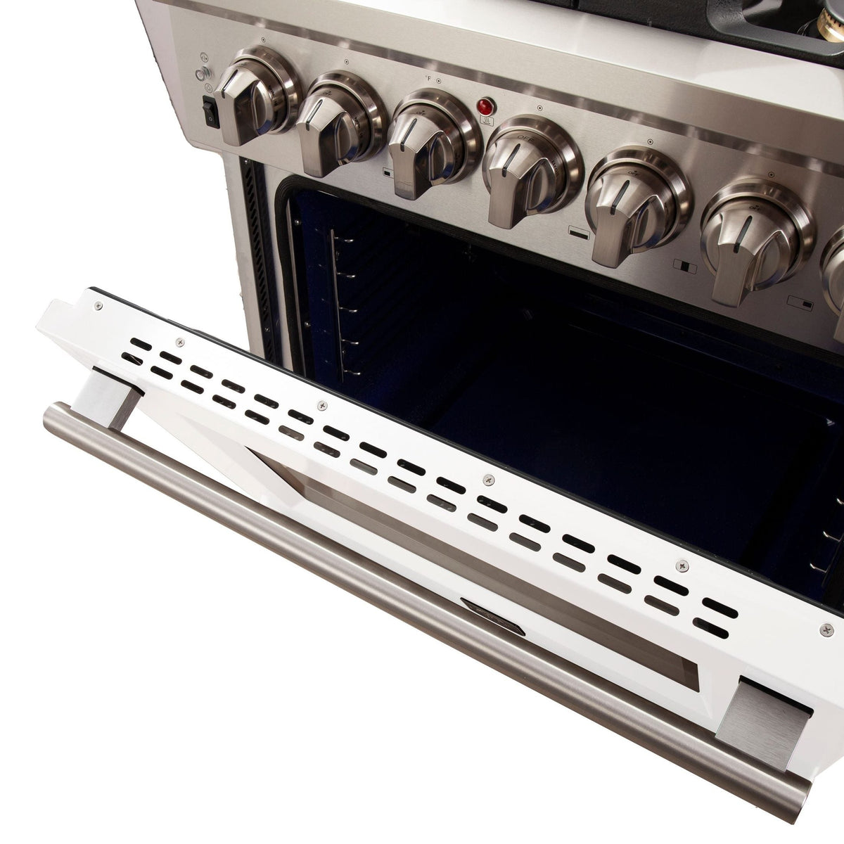 FORNO Capriasca - Titanium Professional 30" Freestanding Colored Door Gas Range FFSGS6260-30