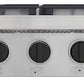 Kucht 48-Inch 6 Burner Gas Rangetop in Stainless Steel with Toxedo Black Knob KFX489T-K