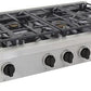 Kucht 48-Inch 6 Burner Gas Rangetop in Stainless Steel with Toxedo Black Knob KFX489T-K